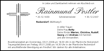 Anzeige von Rainmund Postler von MGO