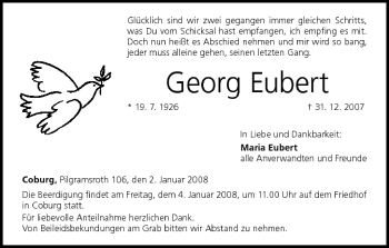 Anzeige von Georg Eubert von MGO