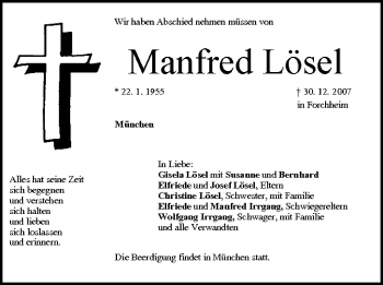Anzeige von Manfred Lösel von MGO