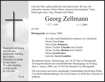 Anzeige von Georg Zellmann von MGO