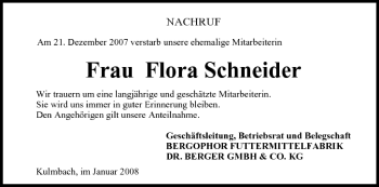 Anzeige von Flora Schneider von MGO