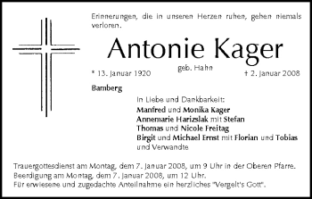 Anzeige von Antonie Kager von MGO