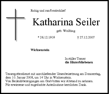 Anzeige von Katharina Seiler von MGO