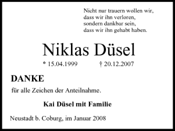 Anzeige von Niklas Düsel von MGO