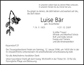 Anzeige von Luise Bär von MGO