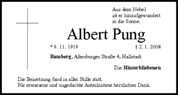 Anzeige von Albert Pung von MGO