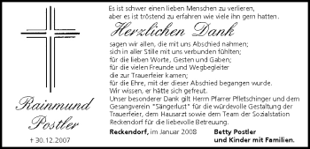 Anzeige von Rainmund Postler von MGO