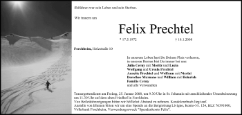 Anzeige von Felix Prechtel von MGO