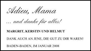 Anzeige von Mama  von MGO