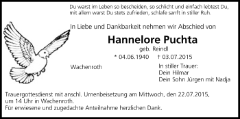 Anzeige von Hannelore Puchta von MGO