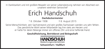 Anzeige von Erich Handschuh von MGO