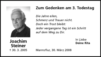Anzeige von Joachim Steiner von MGO