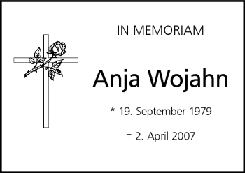 Anzeige von Anja Wojahn von MGO