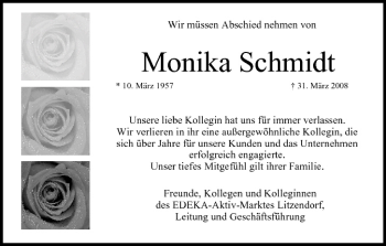 Anzeige von Monika Schmidt von MGO