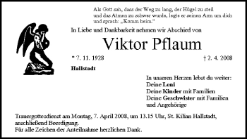 Anzeige von Viktor Pflaum von MGO