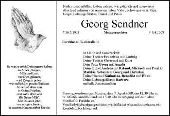 Anzeige von Georg Sendner von MGO