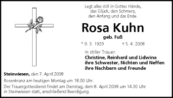 Anzeige von Rosa Kuhn von MGO