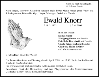 Anzeige von Ewald Knorr von MGO