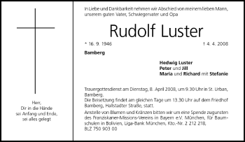 Anzeige von Rudolf Luster von MGO