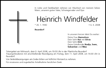 Anzeige von Heinrich Windfelder von MGO