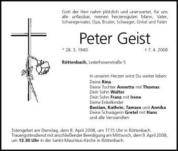 Anzeige von Peter Geist von MGO