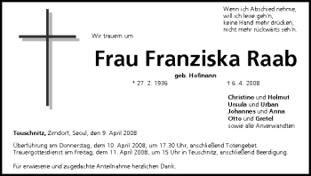 Anzeige von Franziska Raab von MGO