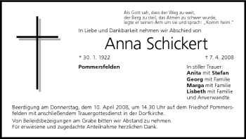 Anzeige von Anna Schickert von MGO