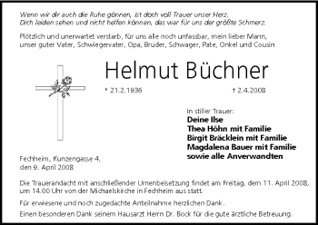 Anzeige von Helmut Büchner von MGO