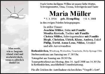 Anzeige von Maria Müller von MGO
