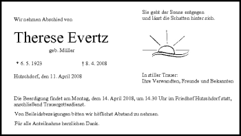 Anzeige von Therese Evertz von MGO