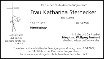 Anzeige von Katharina Sternecker von MGO