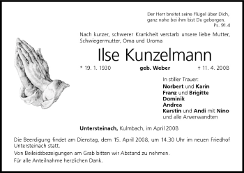 Anzeige von Ilse Kunzelmann von MGO
