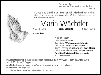 Anzeige von Maria Wächtler von MGO