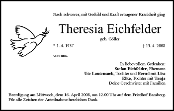 Anzeige von Theresia Eichfelder von MGO