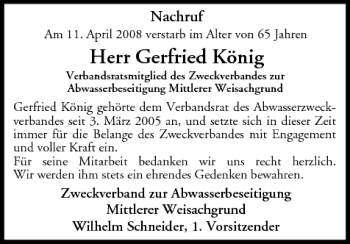 Anzeige von Gerfried König von MGO