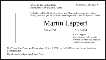 Anzeige von Martin Leppert von MGO