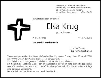 Anzeige von Elsa Krug von MGO
