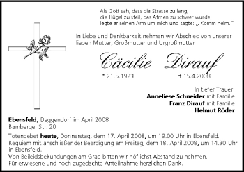 Anzeige von Cäcilie Dirauf von MGO