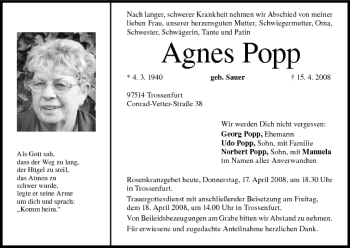 Anzeige von Agnes Popp von MGO