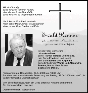 Anzeige von Ewald Renner von MGO