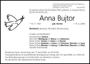 Anzeige von Anna Bujtor von MGO