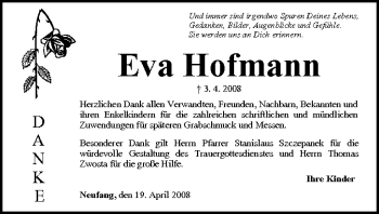 Anzeige von Eva Hofmann von MGO
