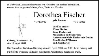 Anzeige von Dorothea Fischer von MGO