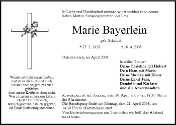 Anzeige von Marie Bayerlein von MGO