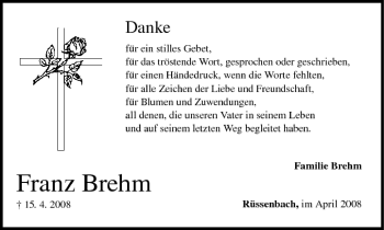 Anzeige von Franz Brehm von MGO