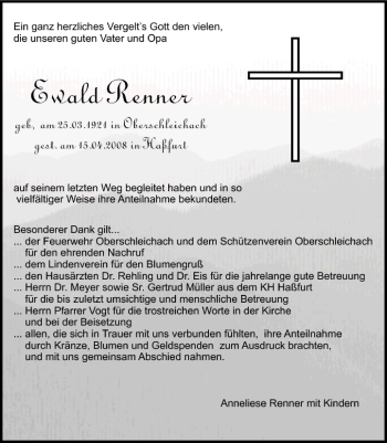 Anzeige von Ewald Renner von MGO