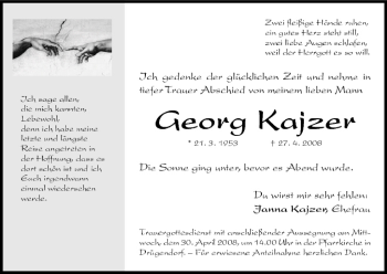 Anzeige von Georg Kajzer von MGO