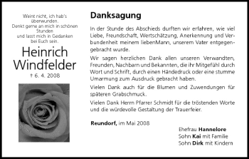 Anzeige von Heinrich Windfelder von MGO