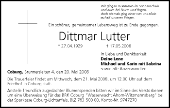 Anzeige von Dittmar Lutter von MGO