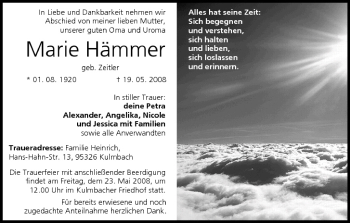 Anzeige von Marie Hämmer von MGO